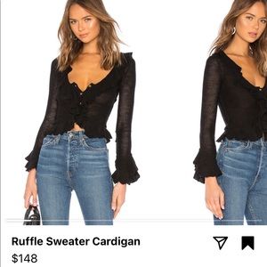 LPA ruffle sweater cardigan